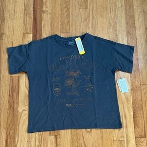 Blue Short Sleeve Tee Relaxed Fit Graphic
